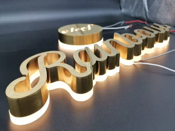 Gold Back-lit Letters