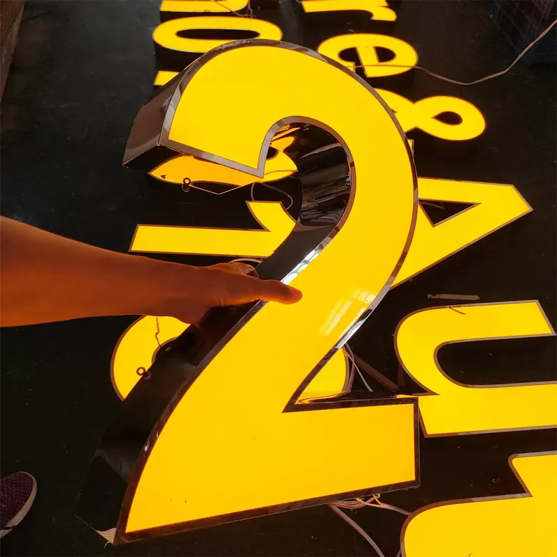 White channel letters with bright white LED face
