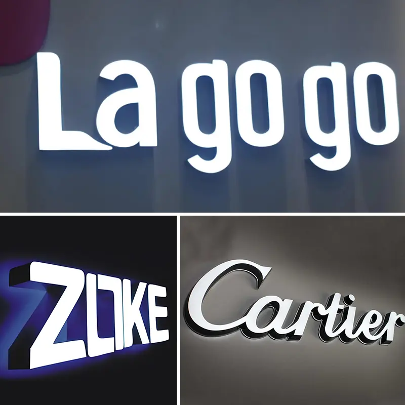 White channel letters with bright white LED face