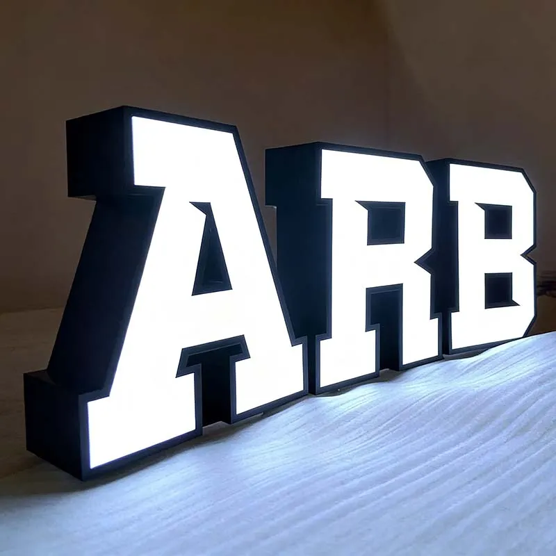 Lettres boîtier bleues avec face LED bleue